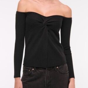 Abercrombie and Fitch Off the Shoulder Twist Sweater Top